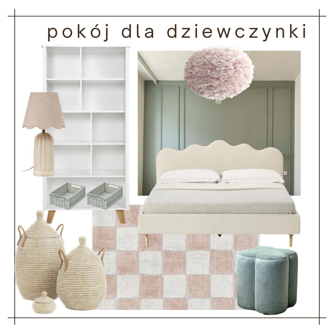 Pokój dziewczynki - inspiracja z łóżkiem tapicerowanym