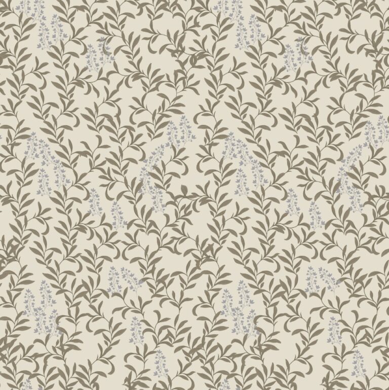 tapeta listki beż zieleń