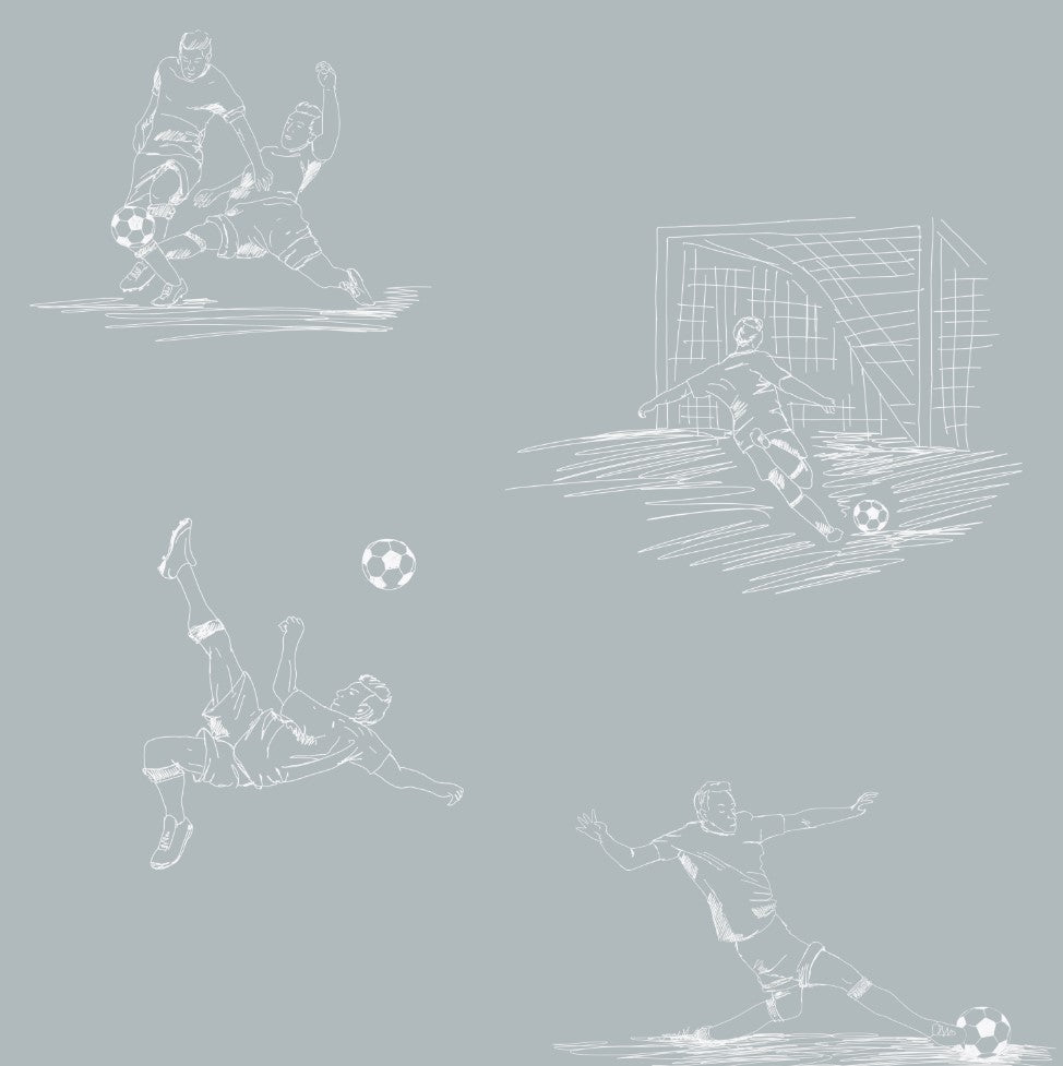 Tapeta piłka nożna linearna błękit