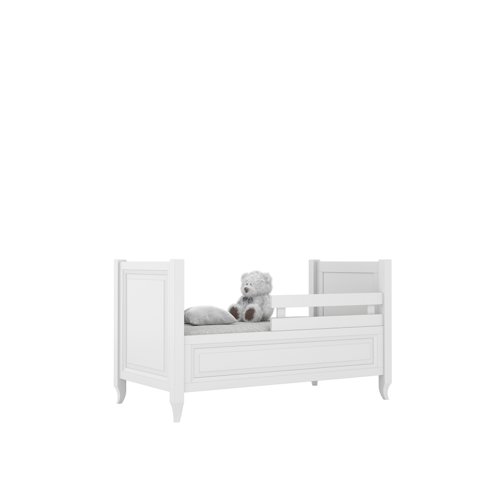 Drewniane łóżeczko 70x140 cm z barierką i funkcją tapczanika Alex