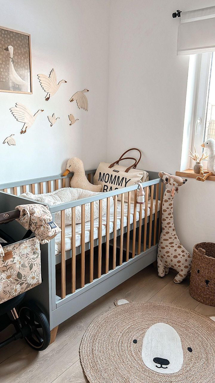 Łóżeczko niemowlęce z funkcją tapczanika 140x70 cm białe/szare Zara