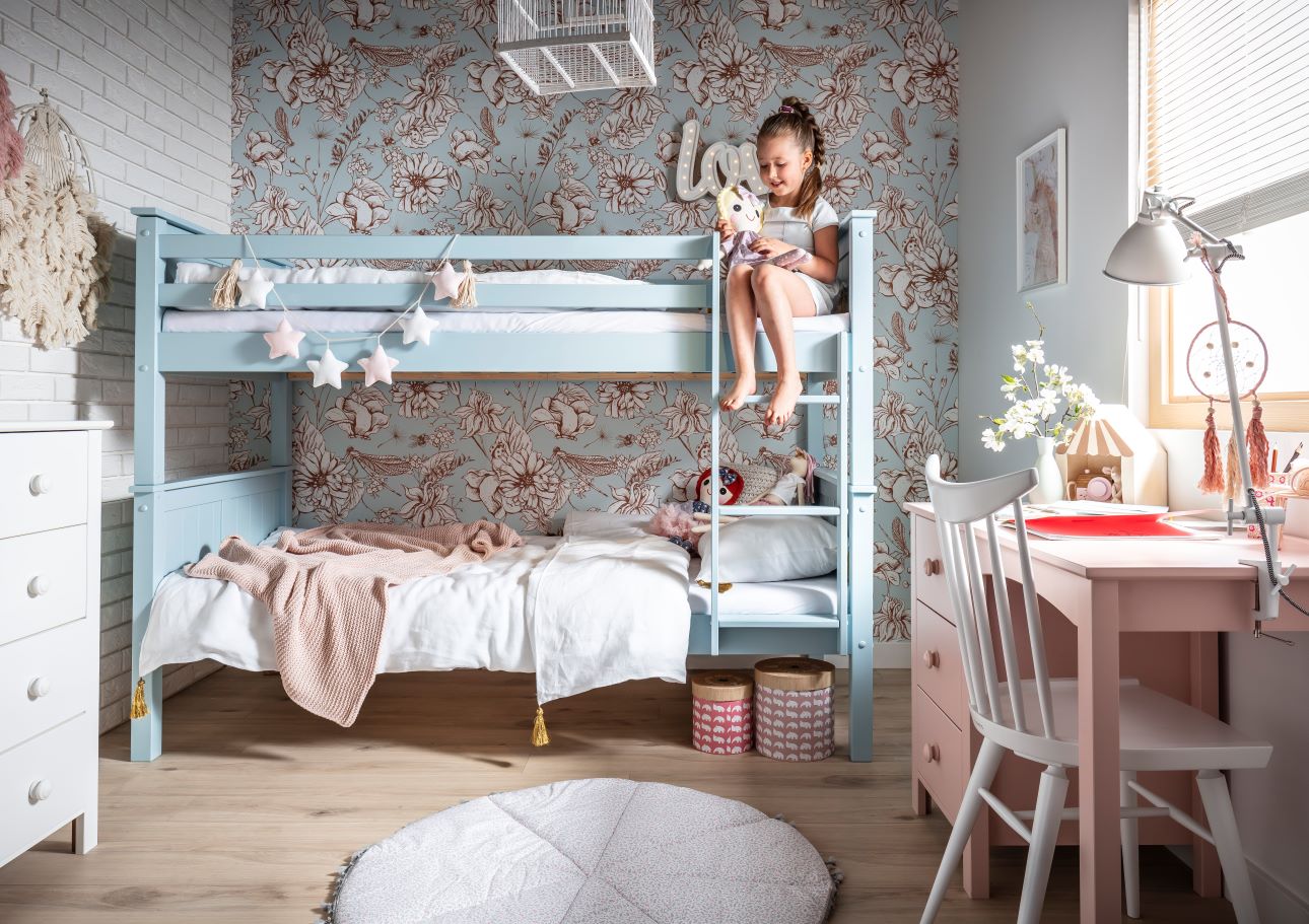 Łóżko dziecięce piętrowe z płyciną, Collet