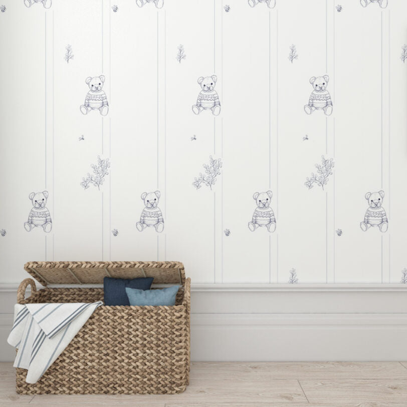 Tapeta miś Hubert paski