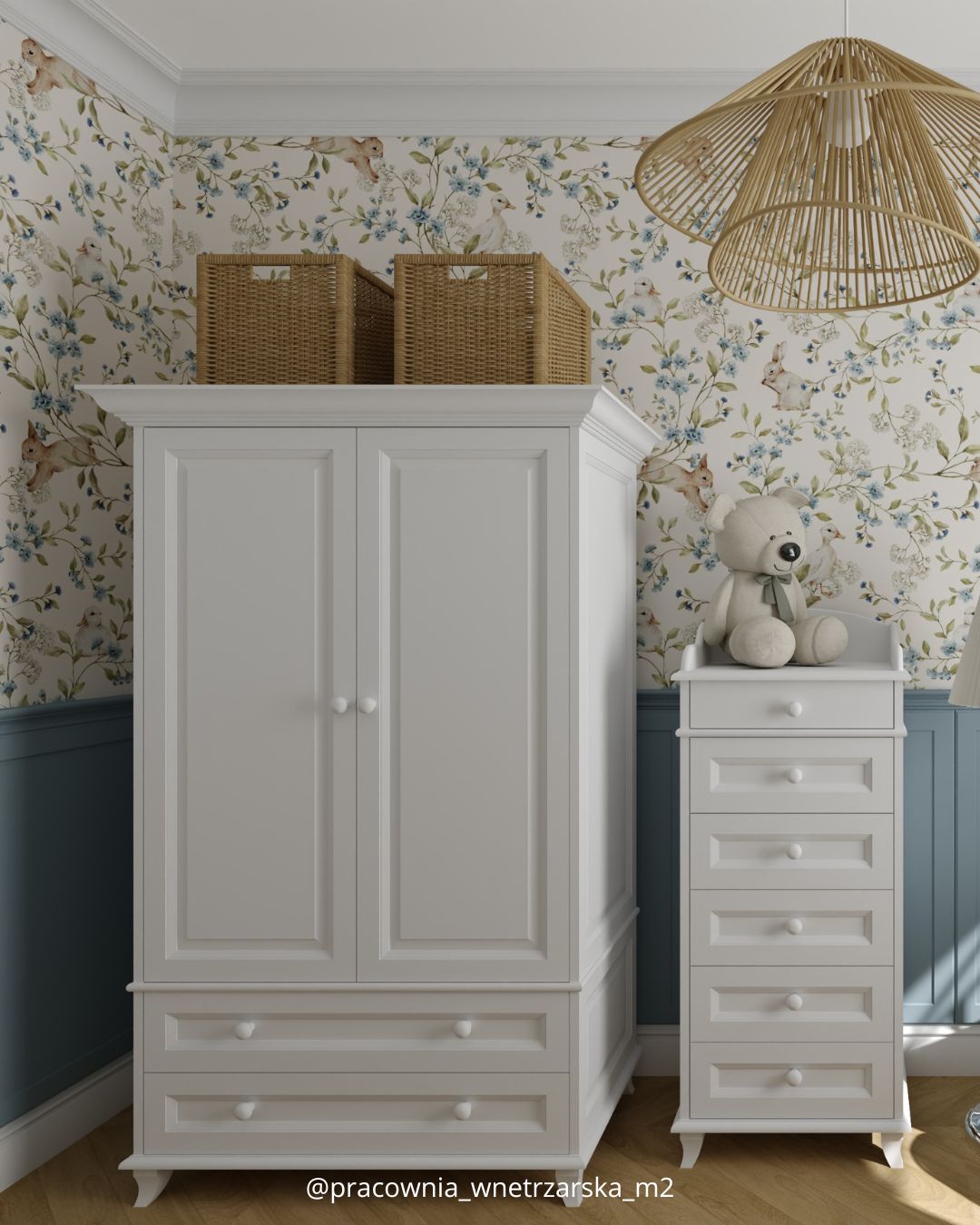 Drewniana szafa dziecięca Alex (różne kolory)