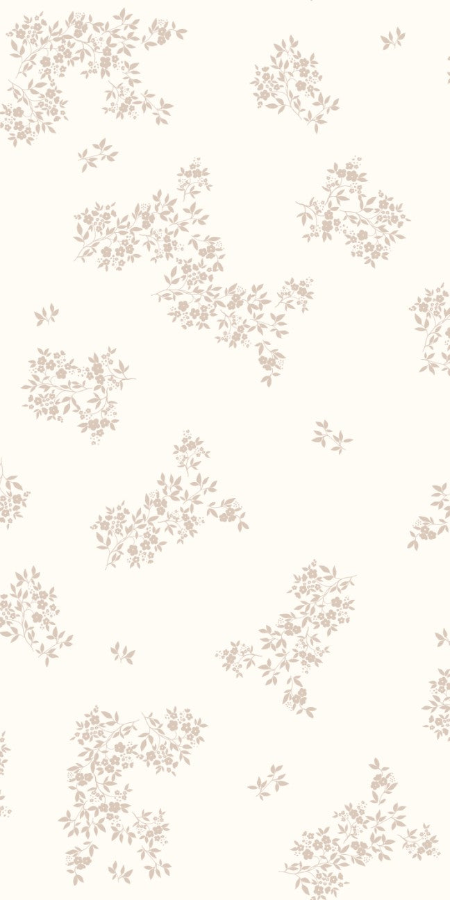 Tapeta kwiatuszki łąka beżowy na jasnym tle