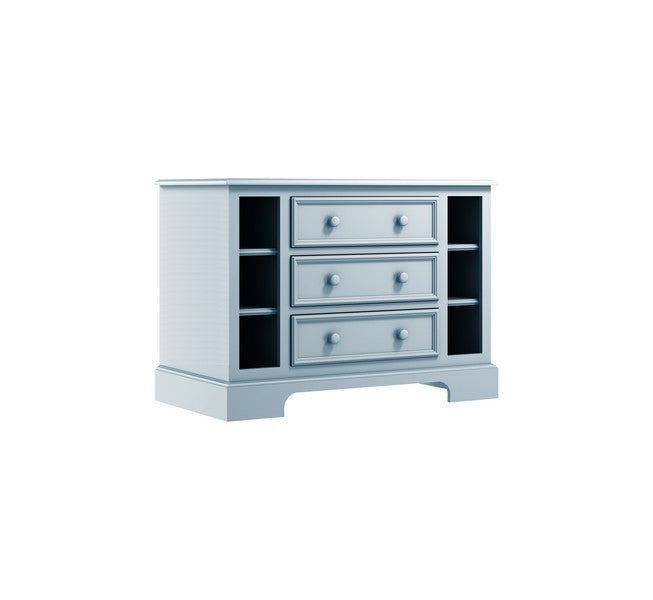 Drewniana komoda z szufladami i półkami Maxime