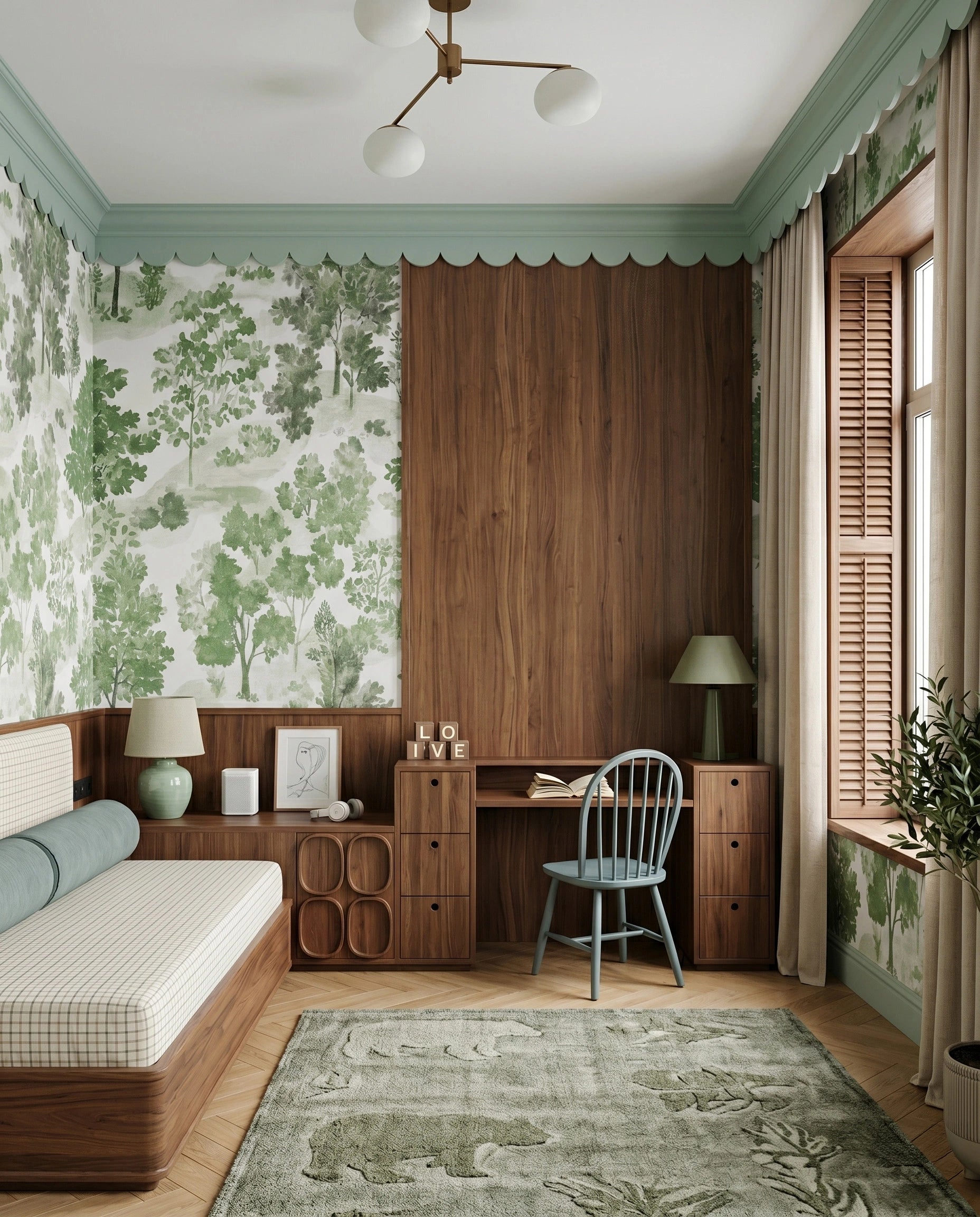 Tapeta angielski las green