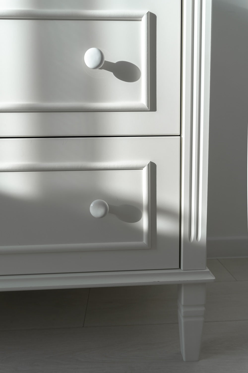 Komoda z przewijakiem ecru frezowana Bianka