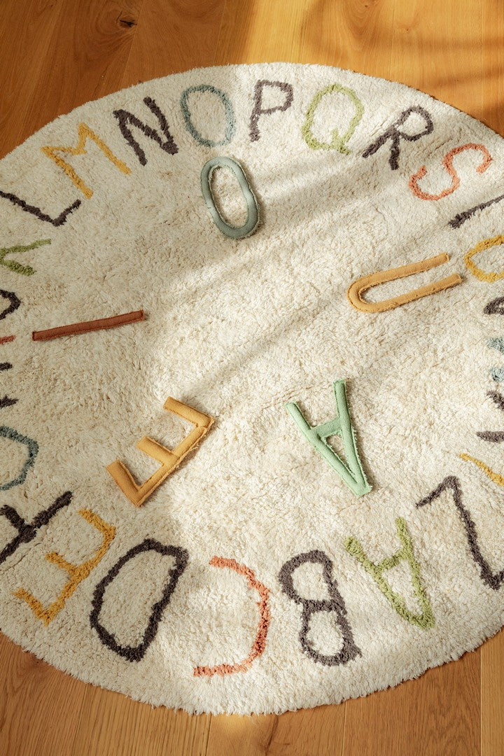 Dywan edukacyjny okrągły ABC Ø120 beżowy