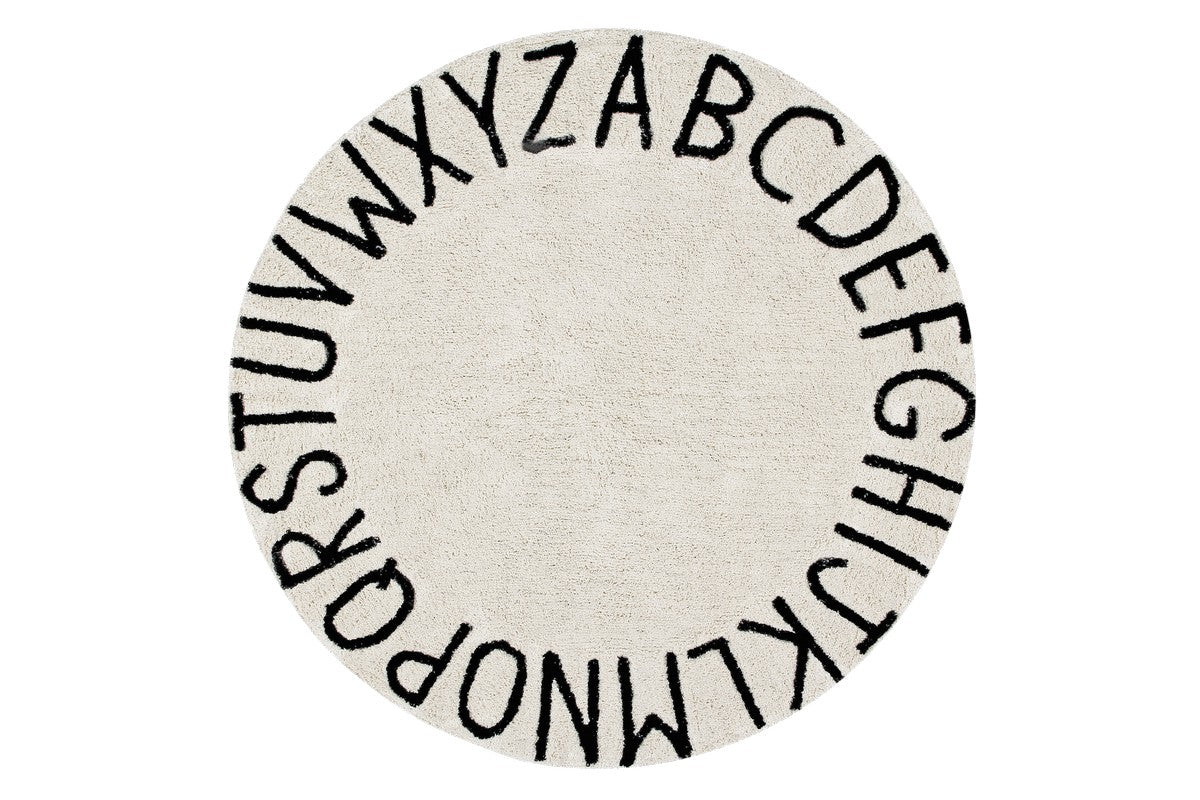Dywan dziecięcy Round ABC Natural Negro Ø 150 Cm Lorena Canals