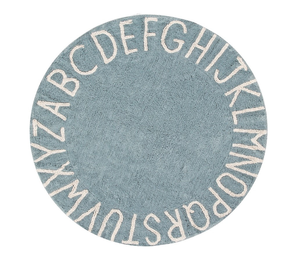 Dywan dziecięcy Round ABC Vintage Azul Natural Ø 150 Cm Lorena Canals