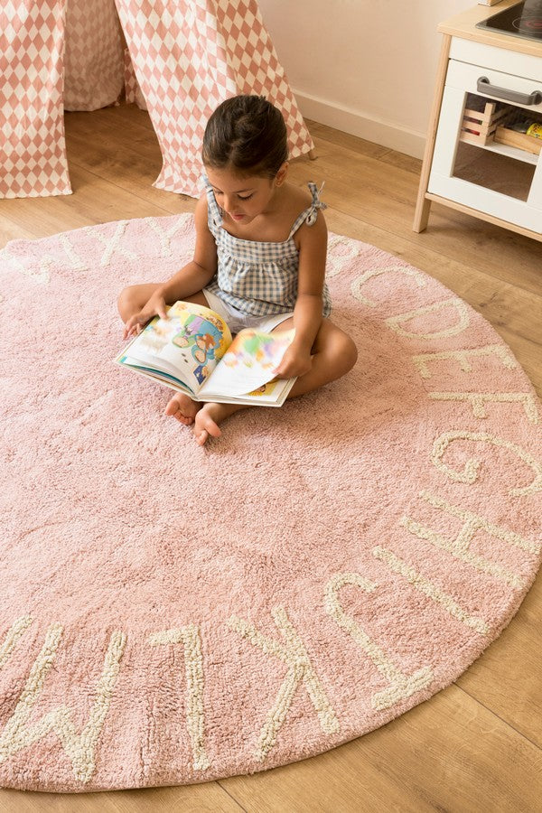 Dywan dziecięcy Round ABC Vintage Nude Natural Ø150 Cm Lorena Canals