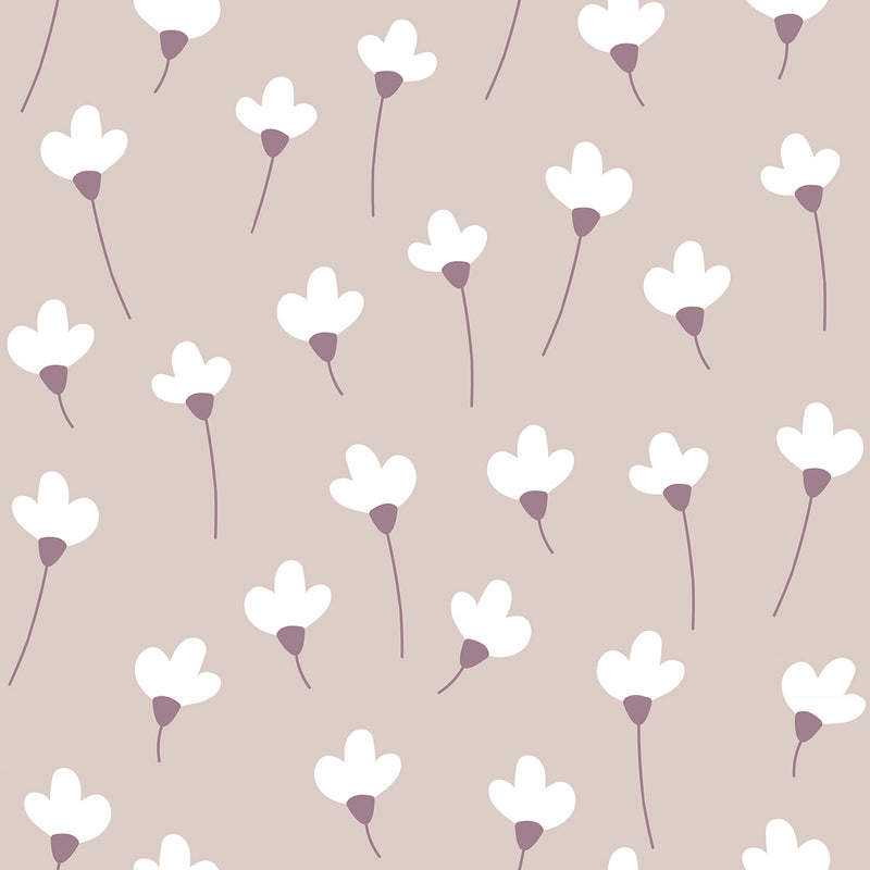 Tapeta w delikatne kwiatki SIMPLE Daisies on powder pink