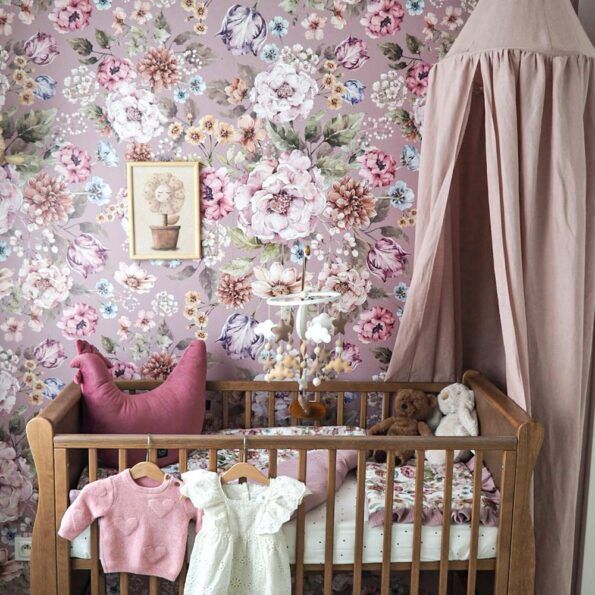 Tapeta kwiaty Wielki bukiet jasny fiolet