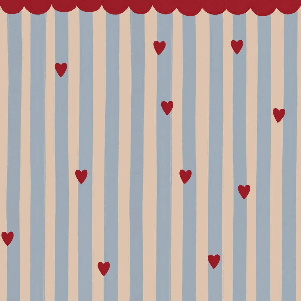 Tapeta French Hearts Stripes
