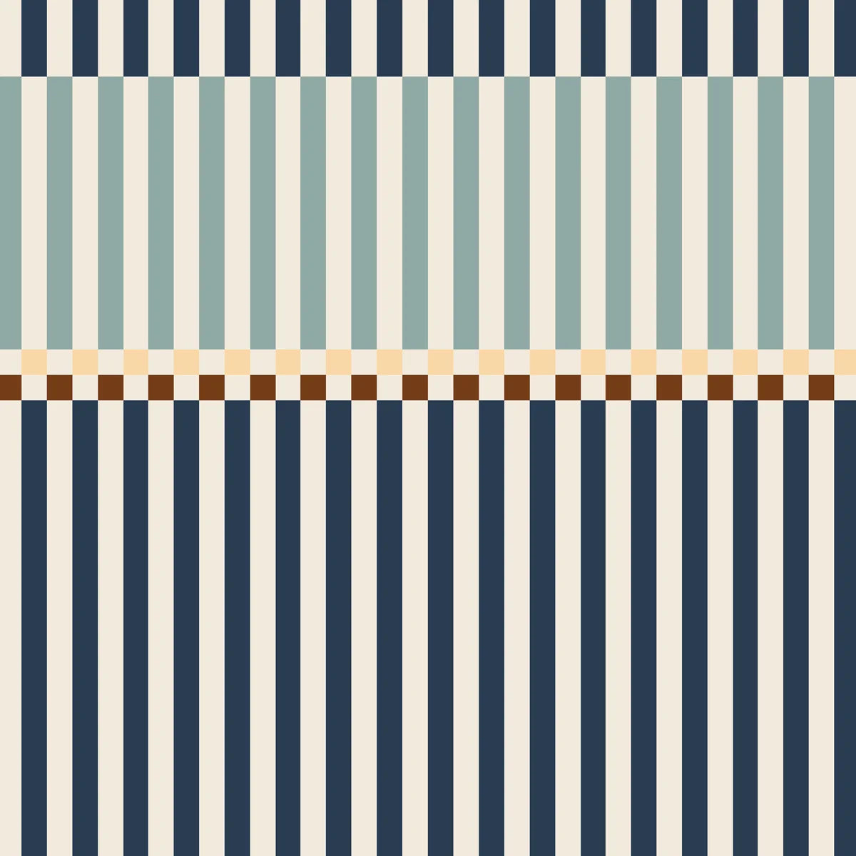 Tapeta Stripes Happy 2 Colours Navy Blue and Mint