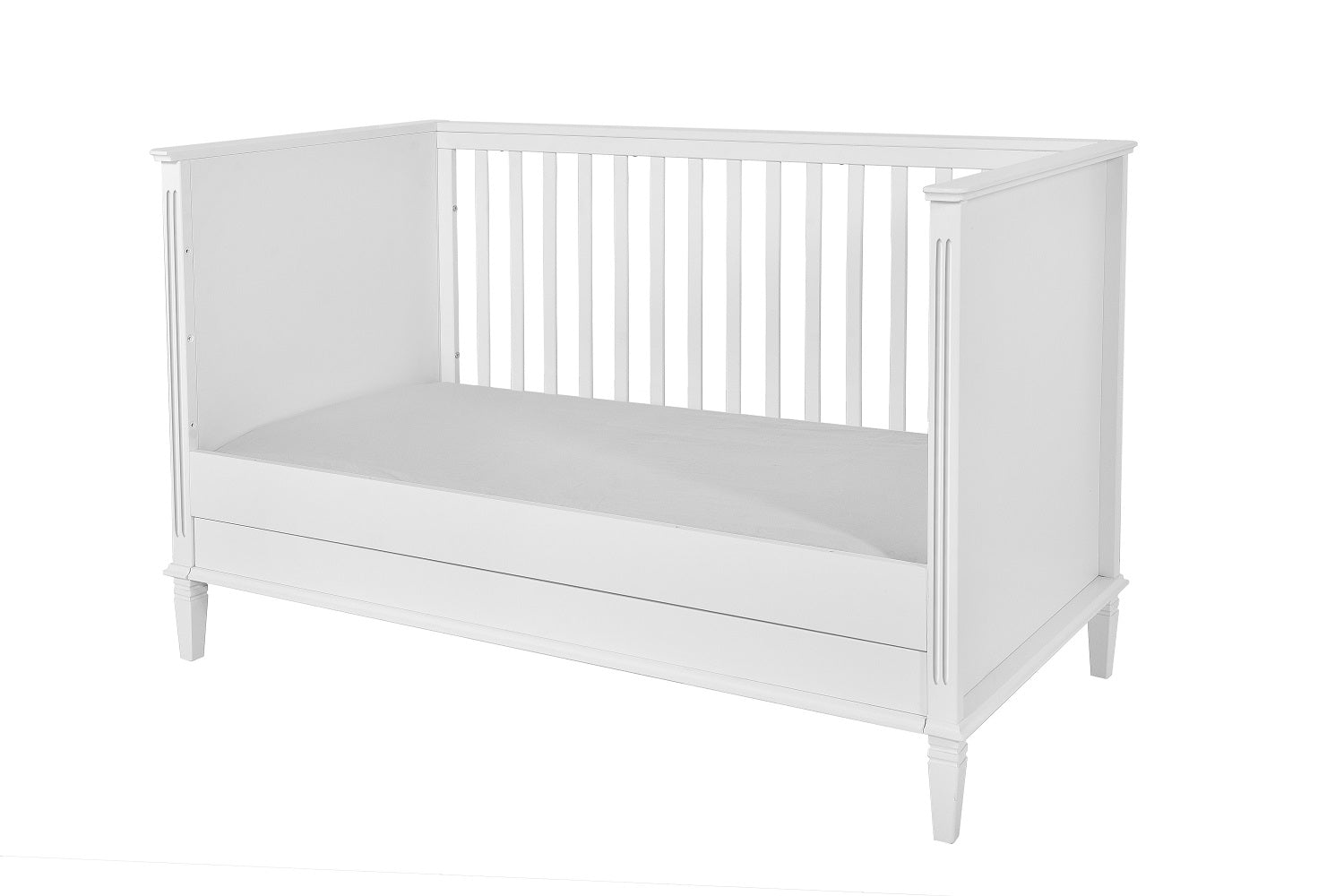 Łóżeczko niemowlęce z szufladą i funkcją tapczanika 140x70 cm Bianka złamana biel