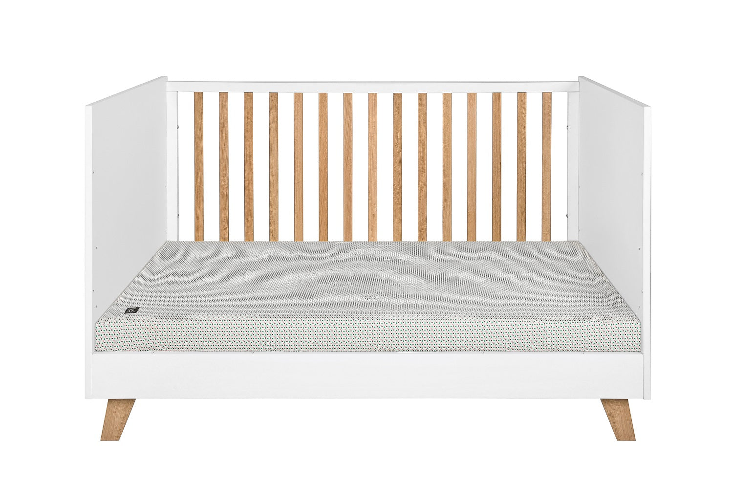Łóżeczko niemowlęce z funkcją tapczanika 140x70 cm białe/szare Zara