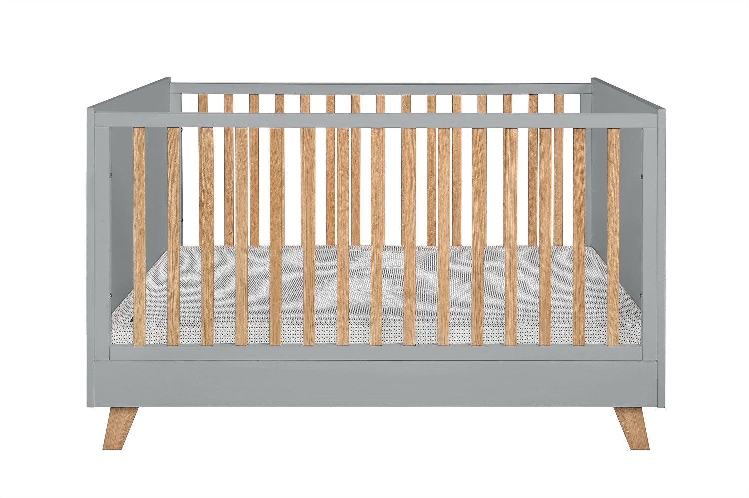 Łóżeczko niemowlęce z funkcją tapczanika 140x70 cm białe/szare Zara