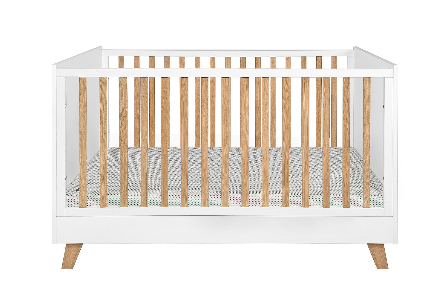 Łóżeczko niemowlęce z funkcją tapczanika 140x70 cm białe/szare Zara