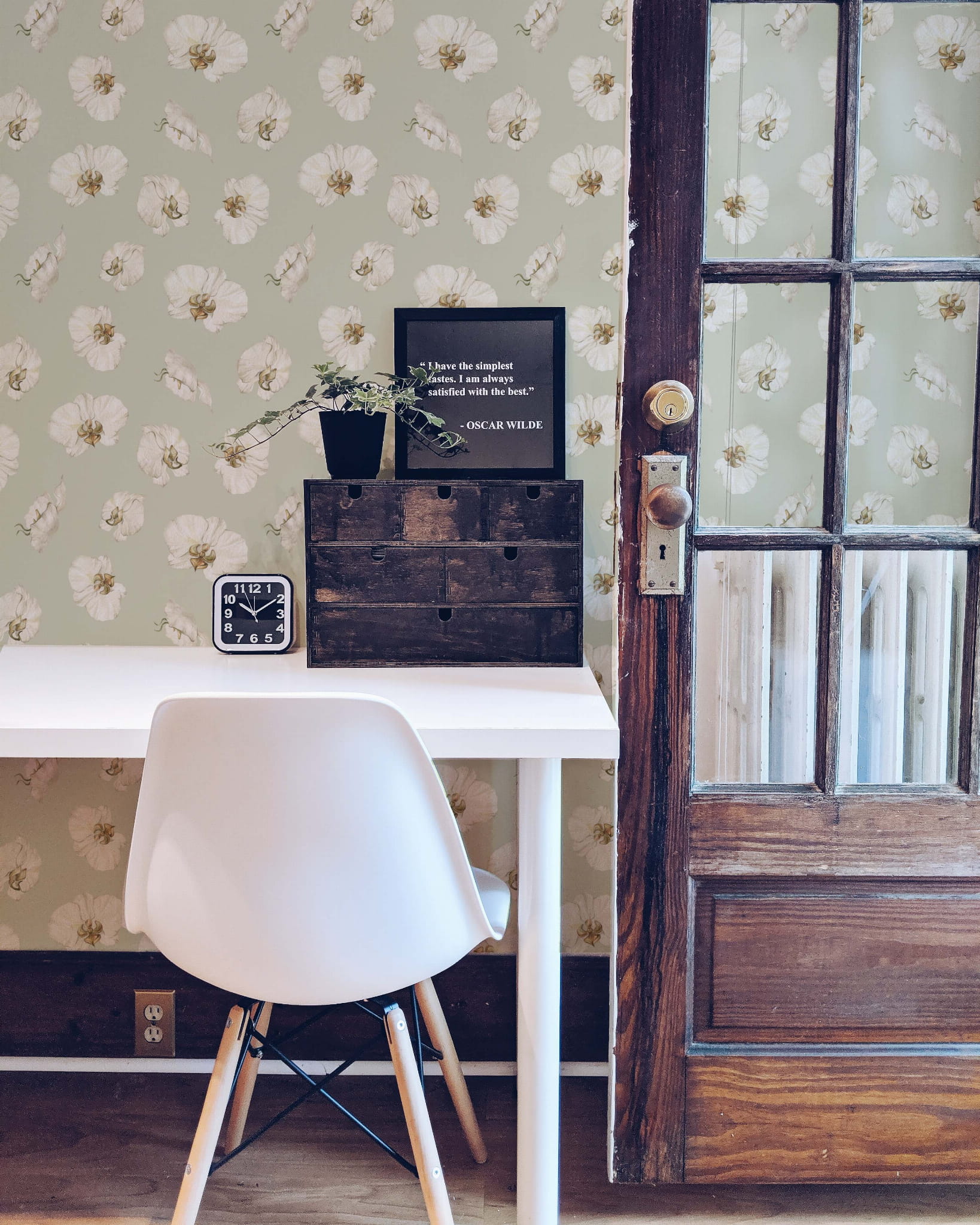 Tapeta kwiatki pistacja