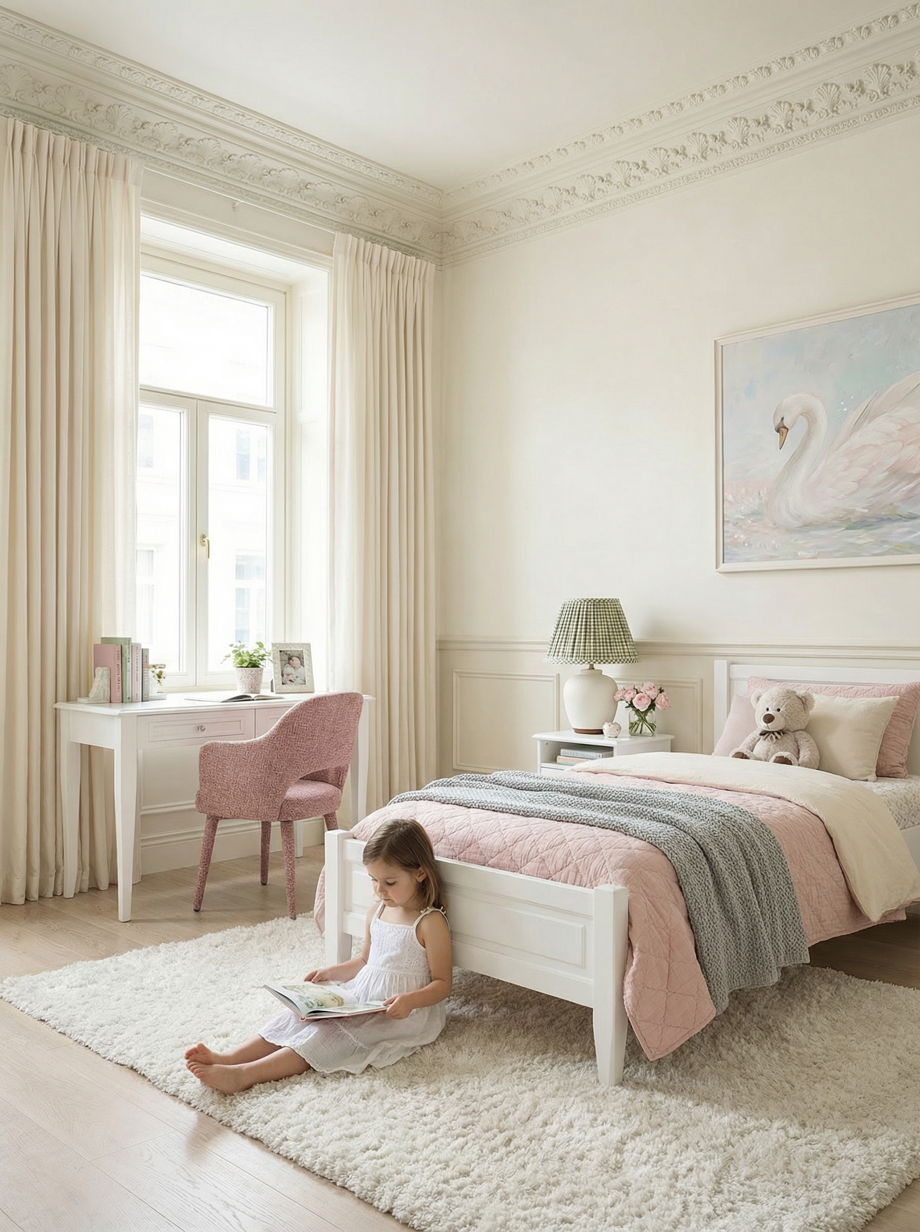 aranżacja pokoju dziewczynki z biurkiem z kolekcji Alex