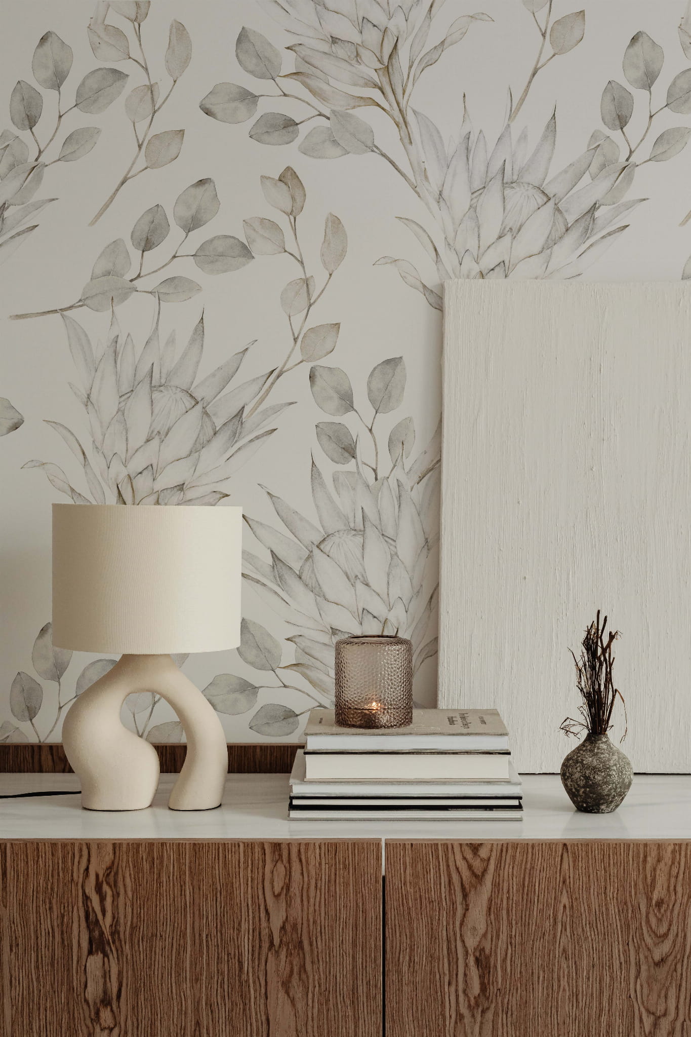 Tapeta eukaliptus kremowy