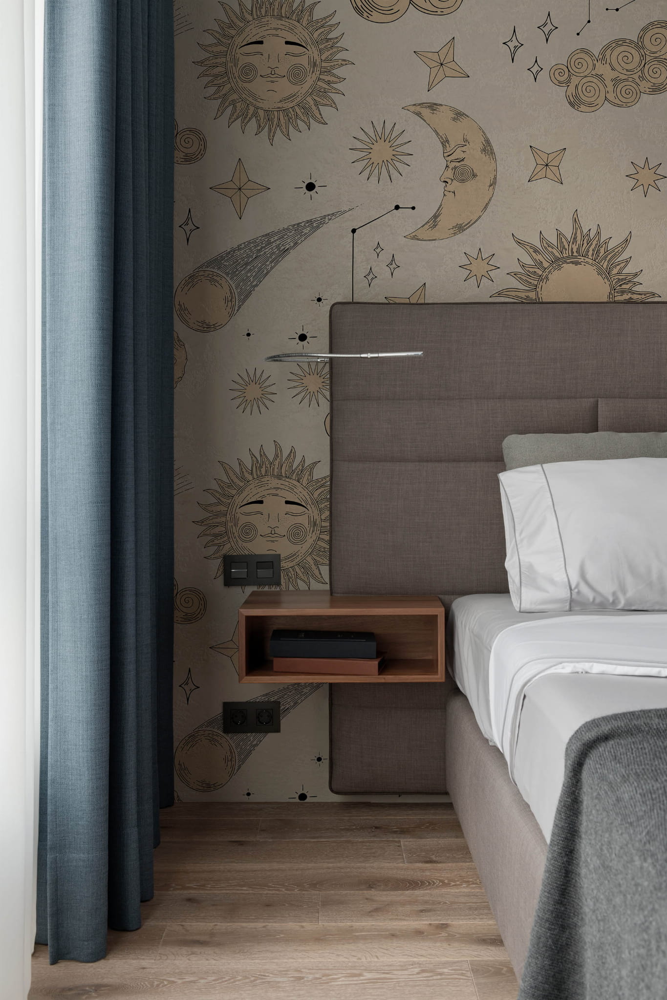 Tapeta kosmos gwieździste niebo beż