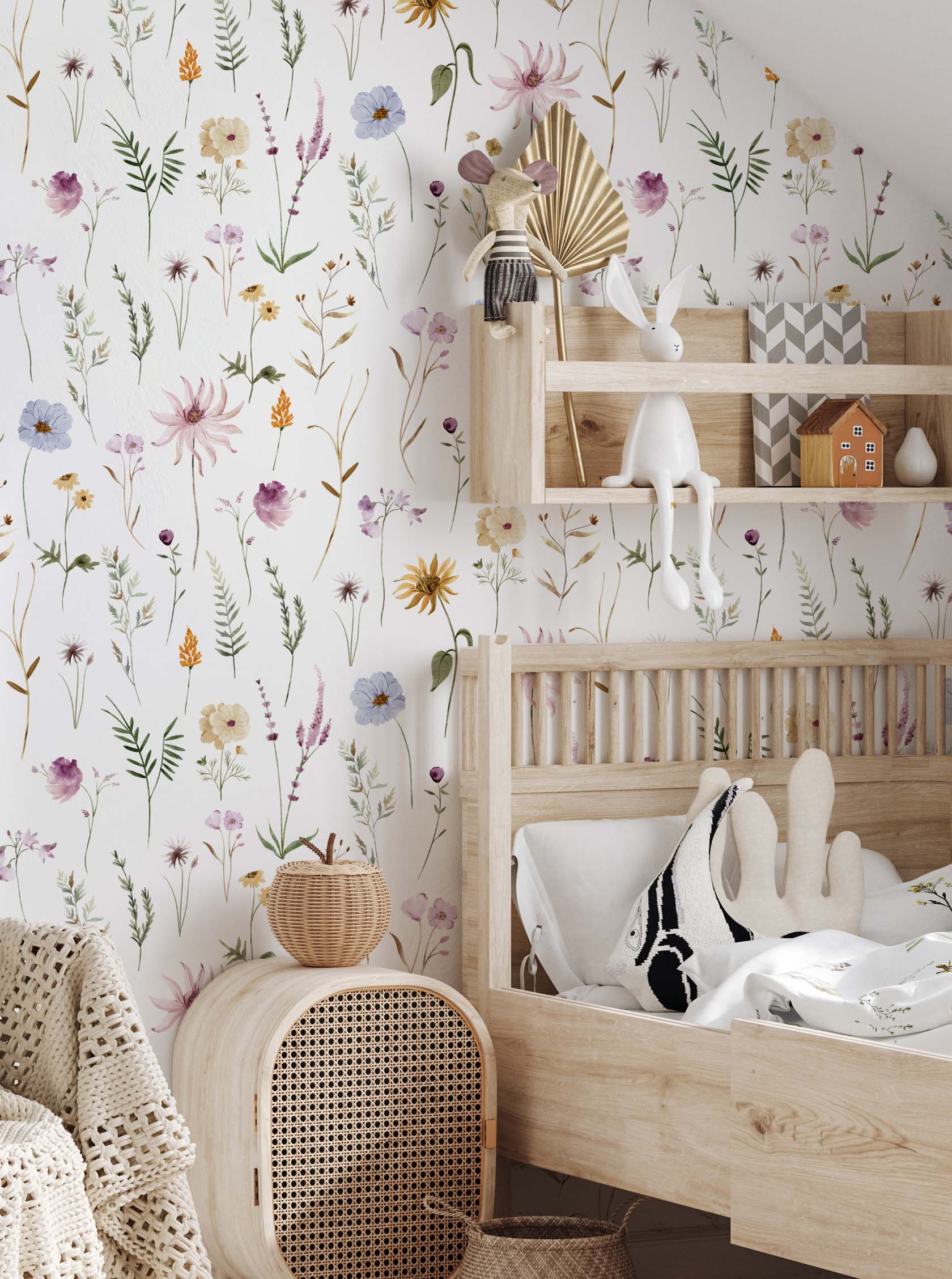 Tapeta małe kolorowe Kwiatuszki