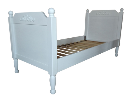 Łóżko dziecięce RETRO białe w stylu królewskim
