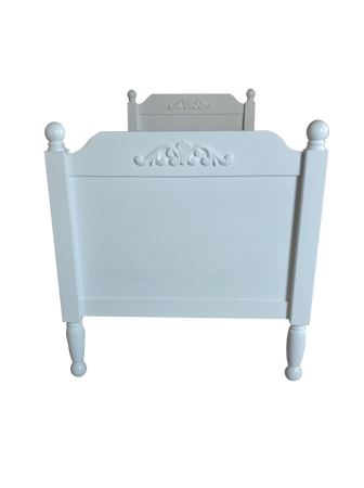Łóżko dziecięce RETRO białe w stylu królewskim