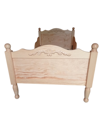 Łóżko dziecięce RETRO z ornamentem i rzeźbionymi nóżkami
