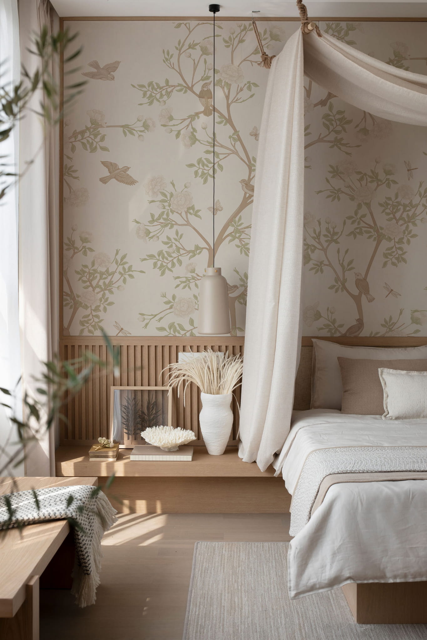 Tapeta ogród japoński biel