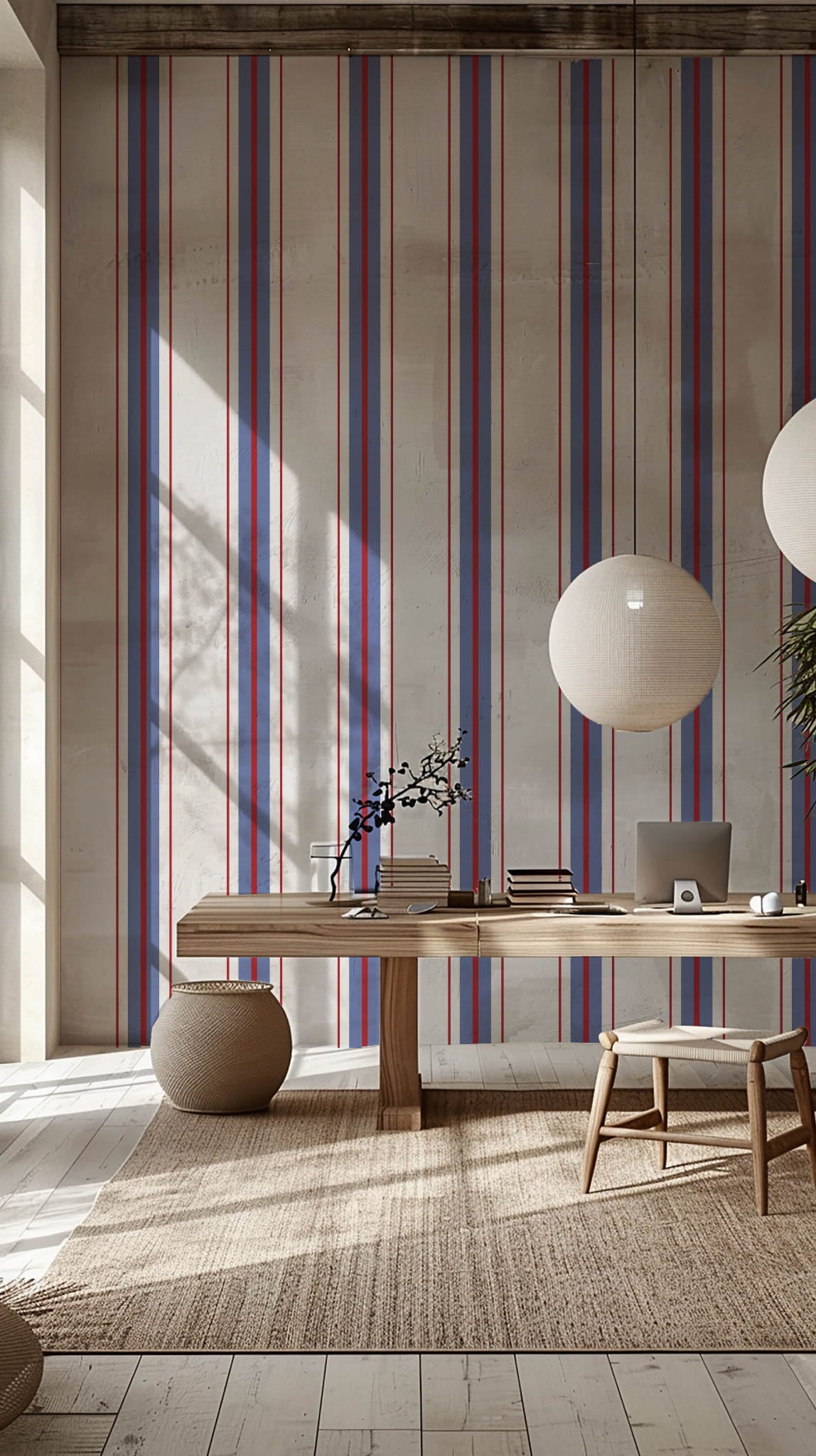 Tapeta paski blue and red