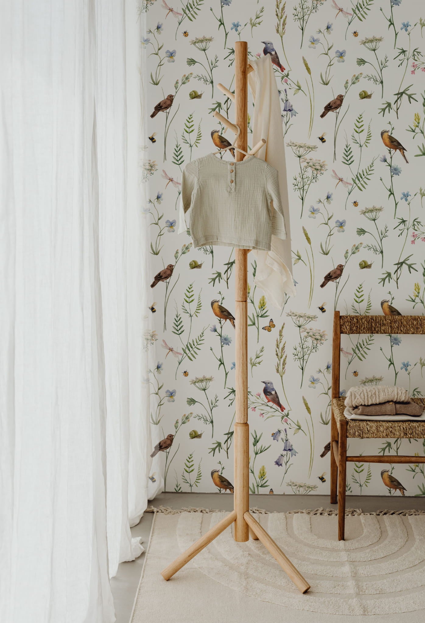 Tapeta ptaszki na łące