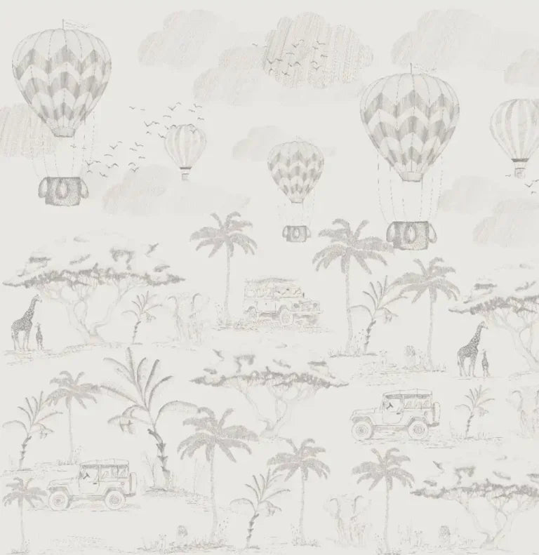 Beżowa fototapeta/mural safari