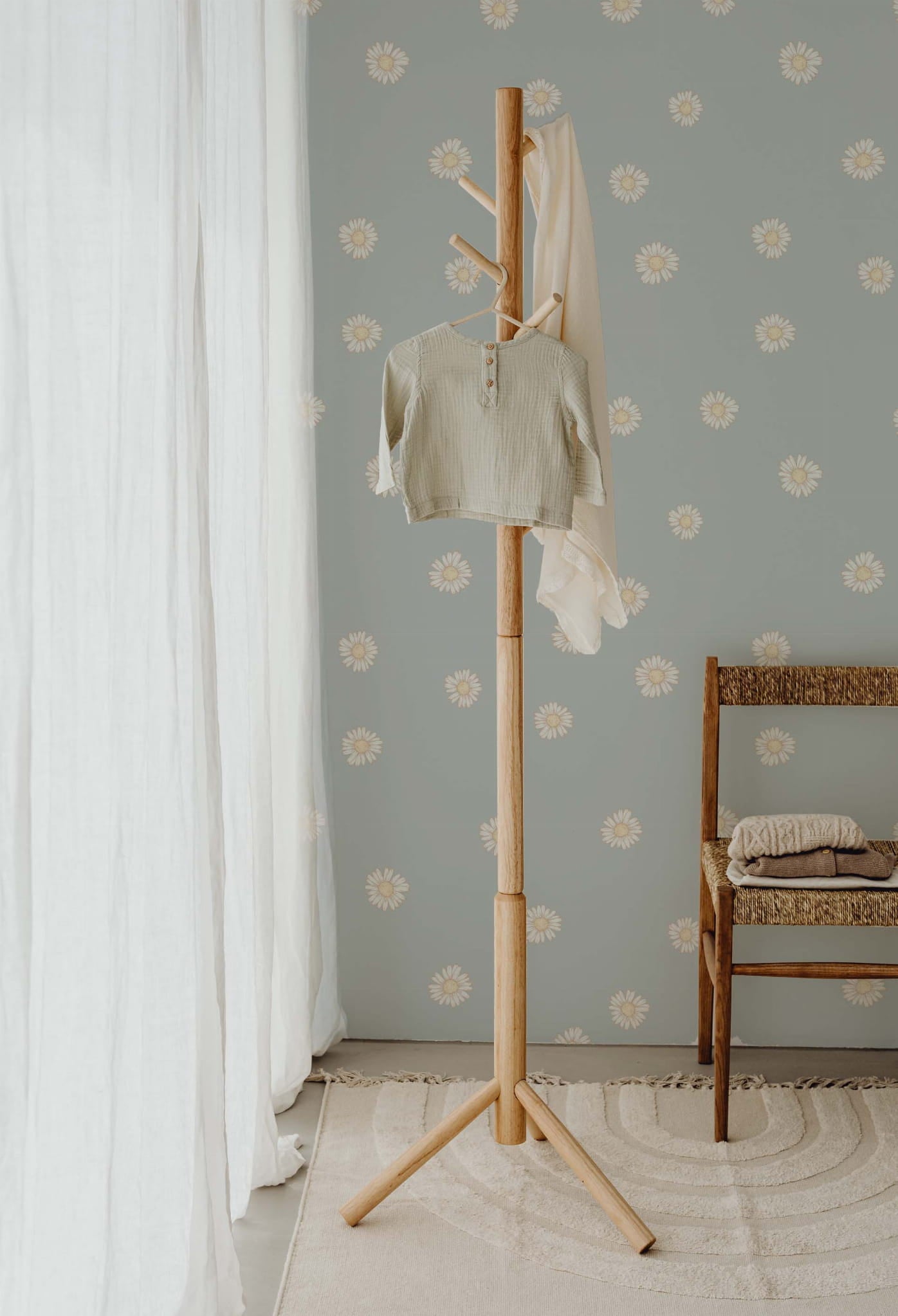 Tapeta drobne stokrotki błękit