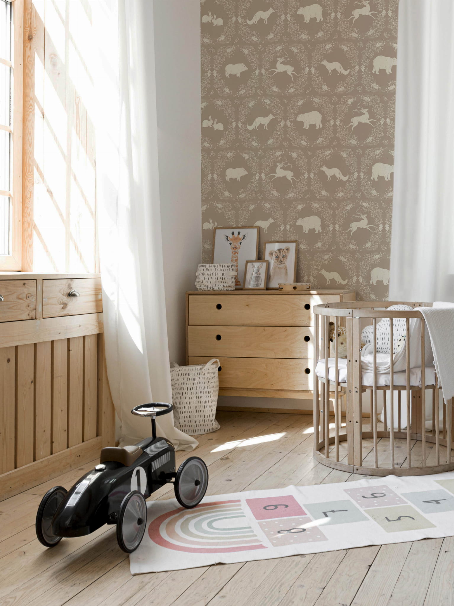 Tapeta leśne zwierzęta i wieńce