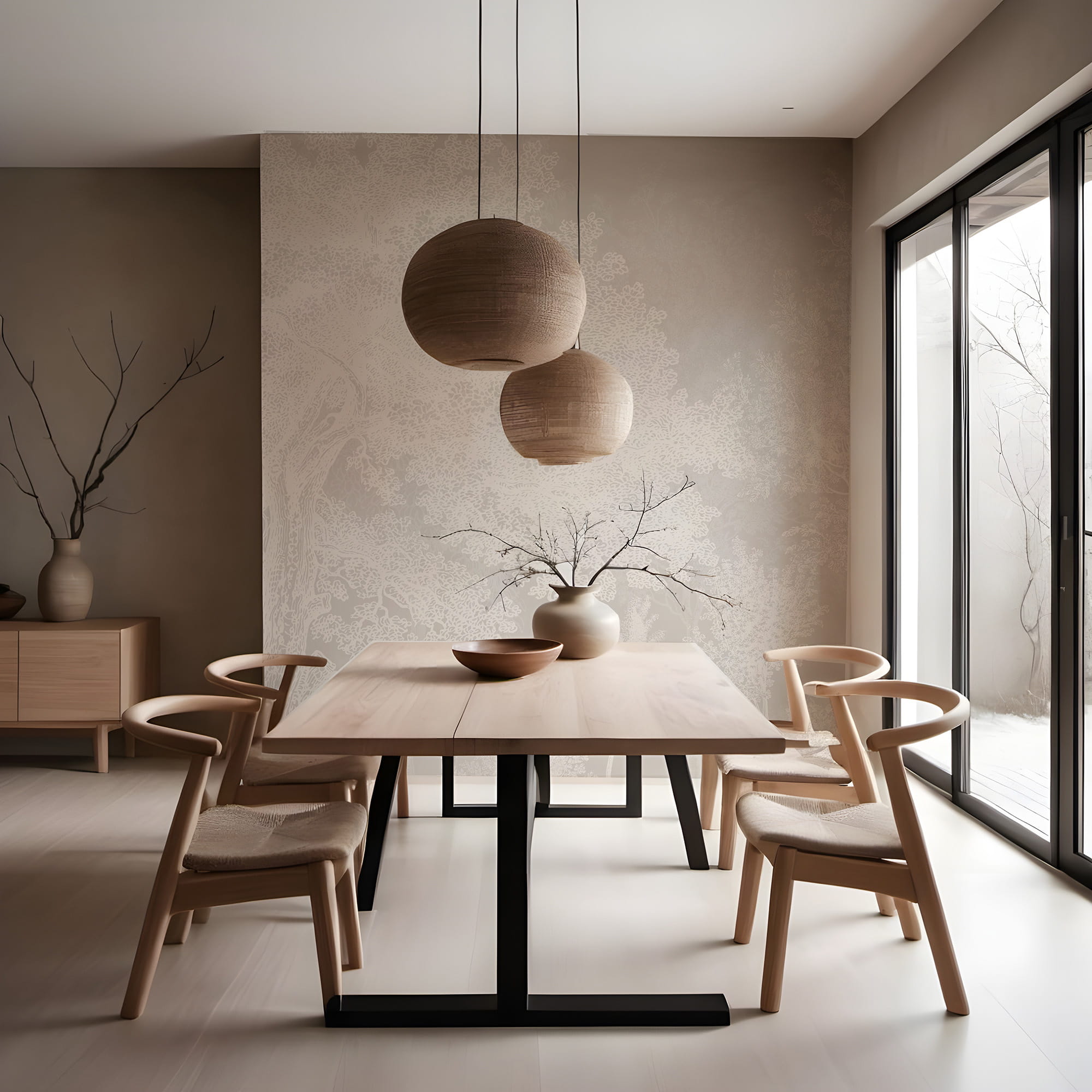 Tapeta mural drzewa biel