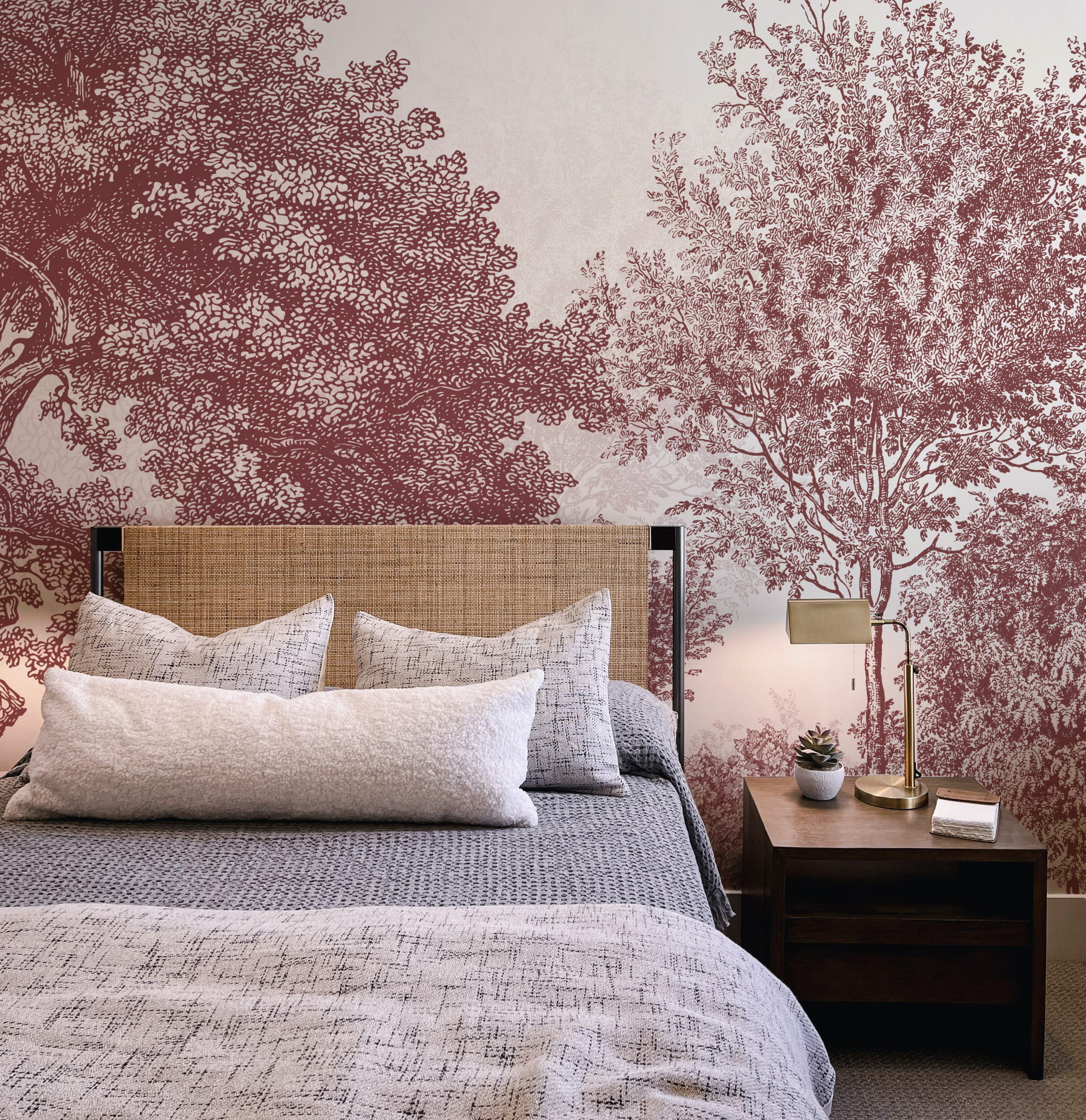 Tapeta mural drzewa bordo