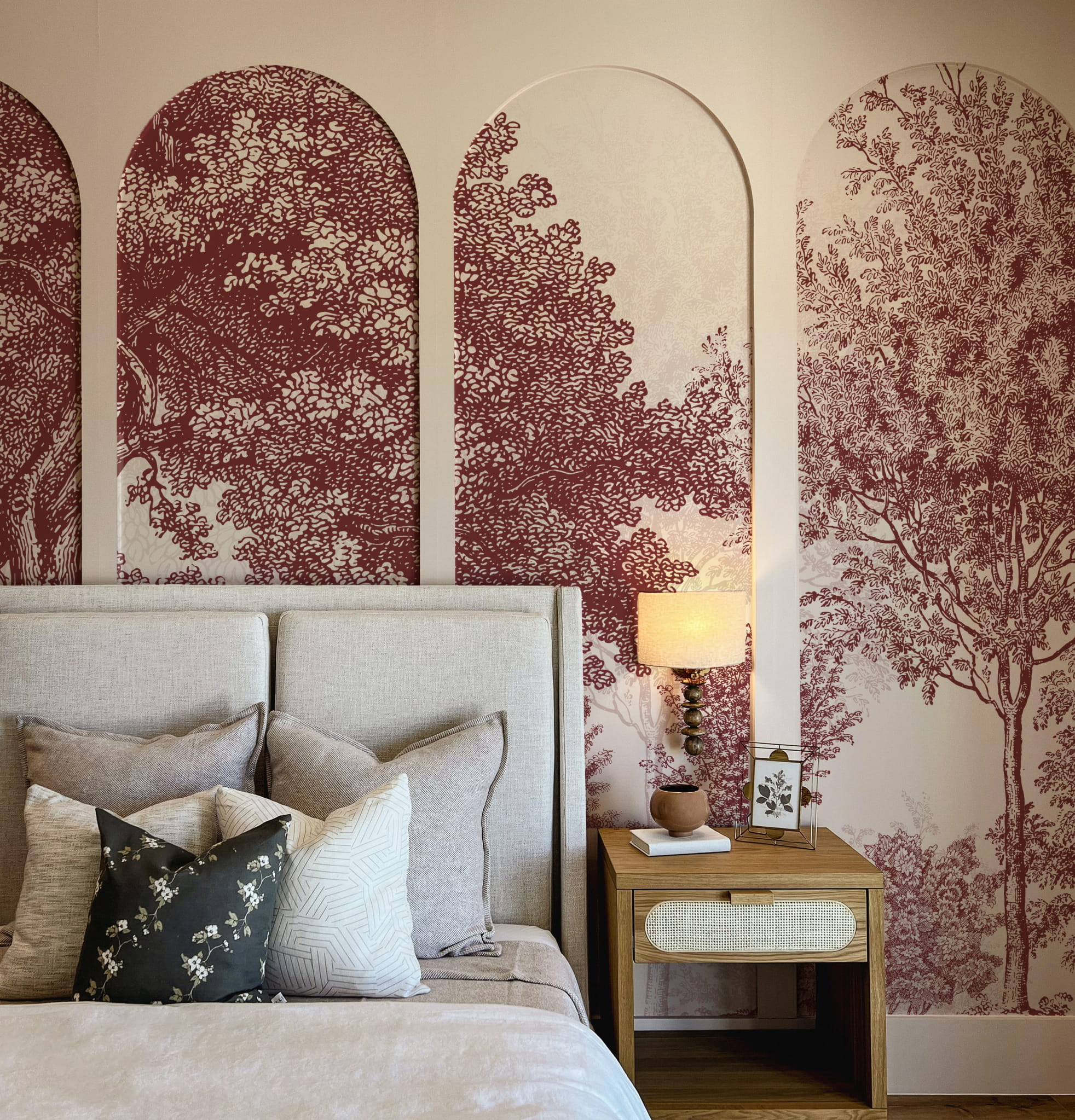 Tapeta mural drzewa bordo