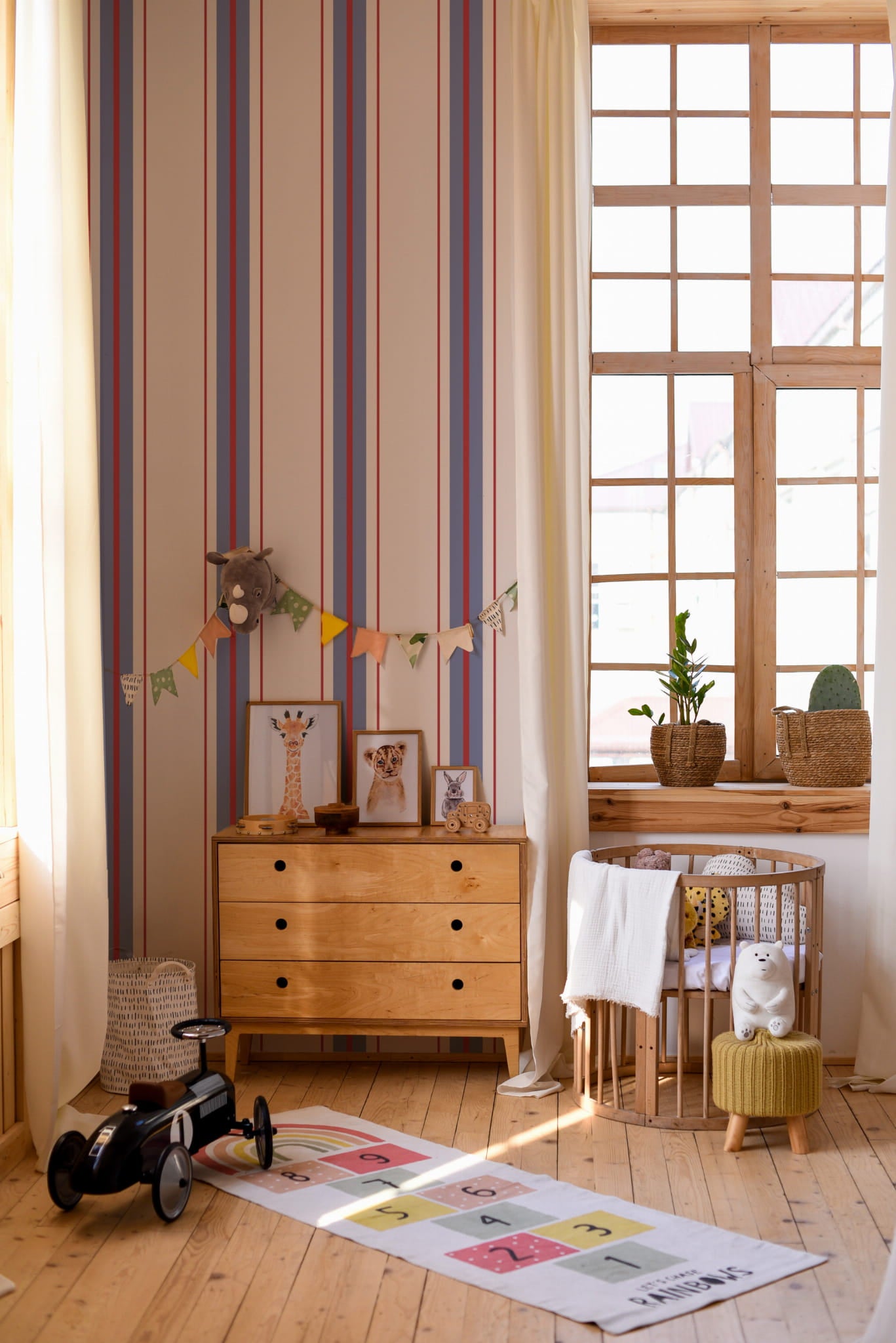 Tapeta paski blue and red