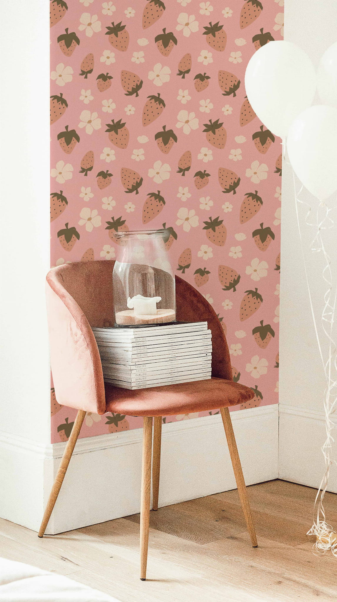 Tapeta truskawki różowe