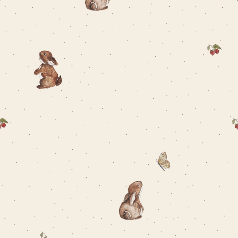 Tapeta króliczki i malinki w kropki