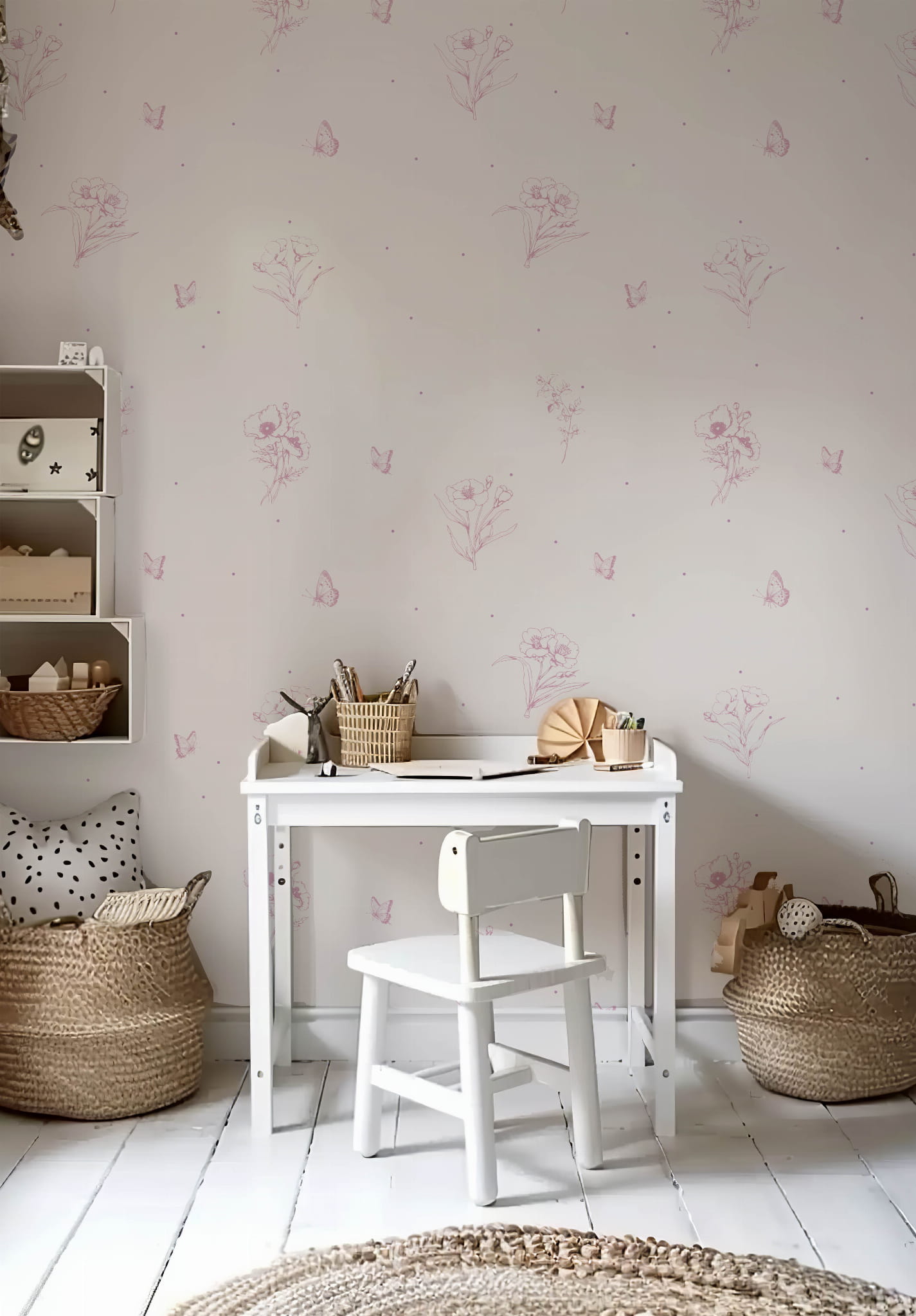 Tapeta mini kwiatki pink