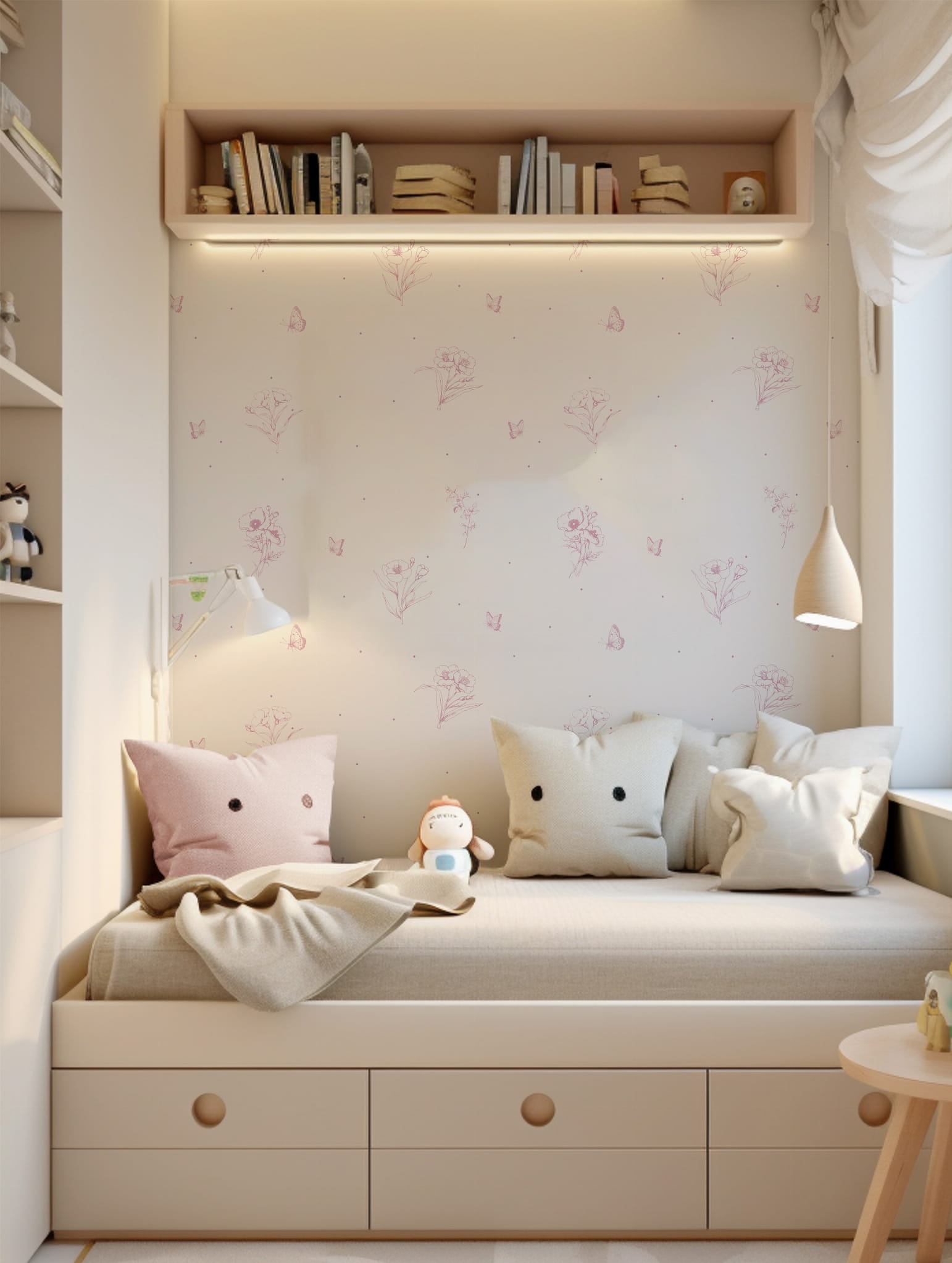 Tapeta mini kwiatki pink