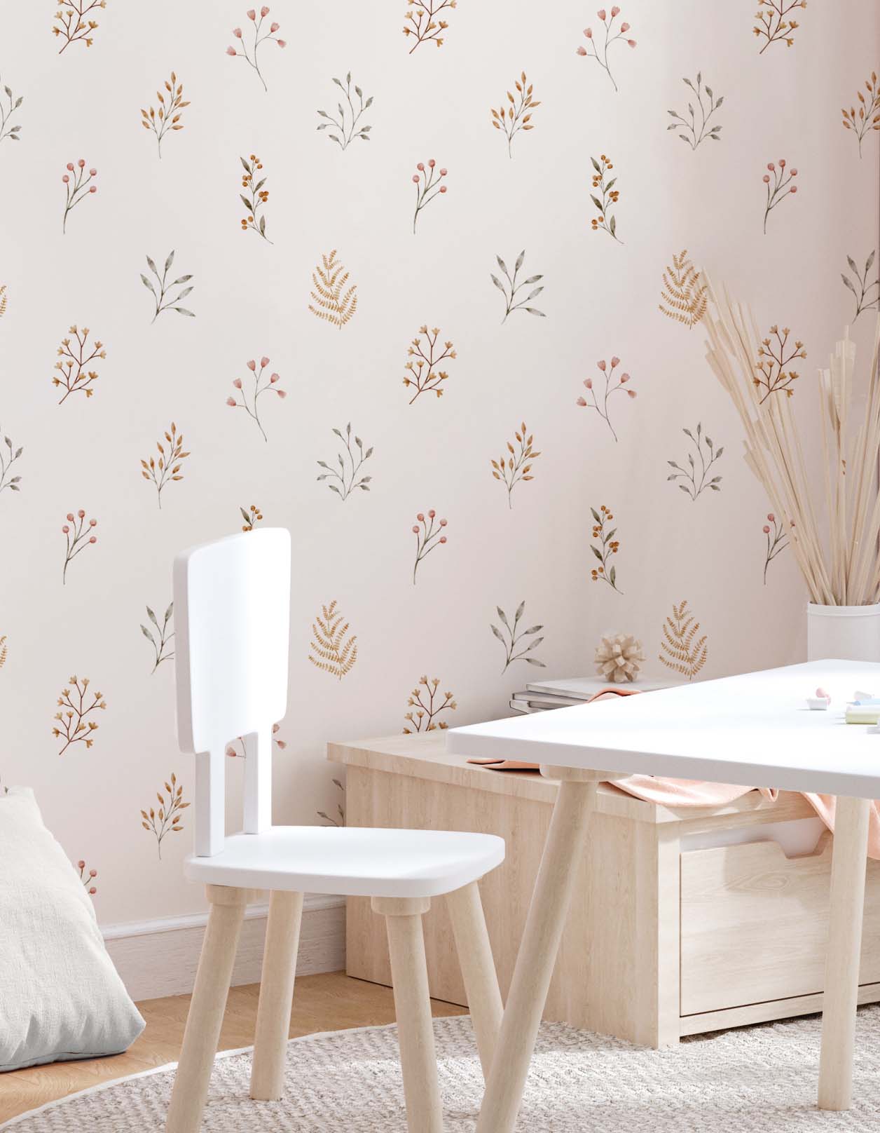 Tapeta dziecięca boho w trawki