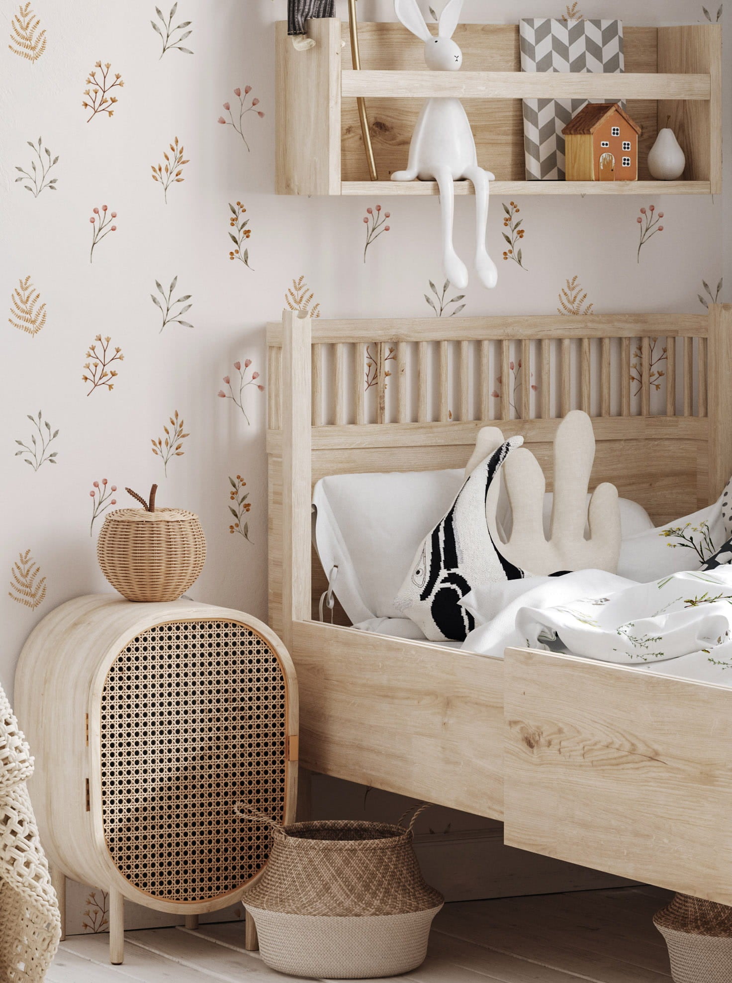 Tapeta dziecięca boho w trawki