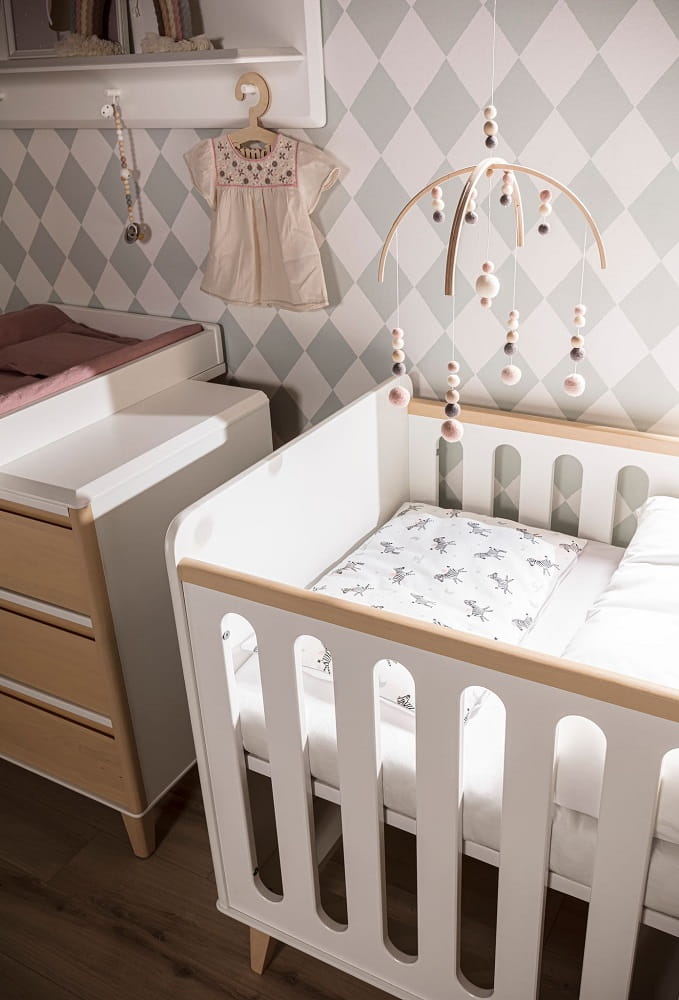 Komoda z przewijakiem biała brzozowe fronty Loopi