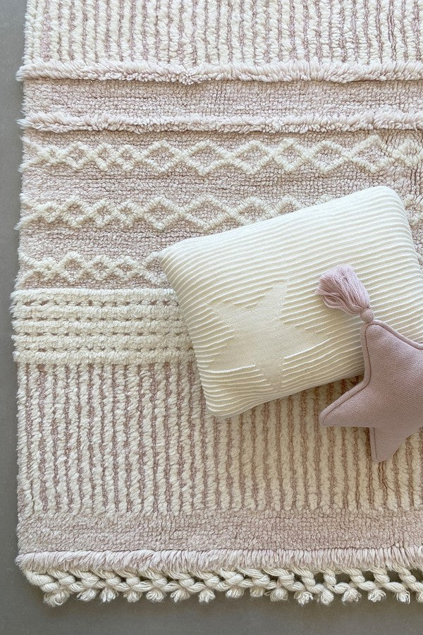 Dywan wełniany dziecięcy 140 x 200 cm Ari różowy